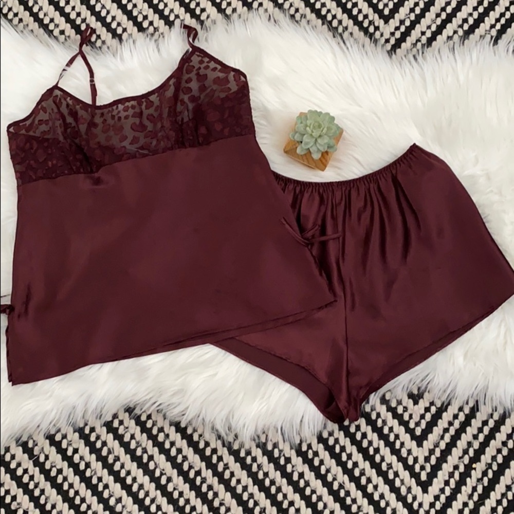 Kathy Ireland vintage satin cami short pajama set